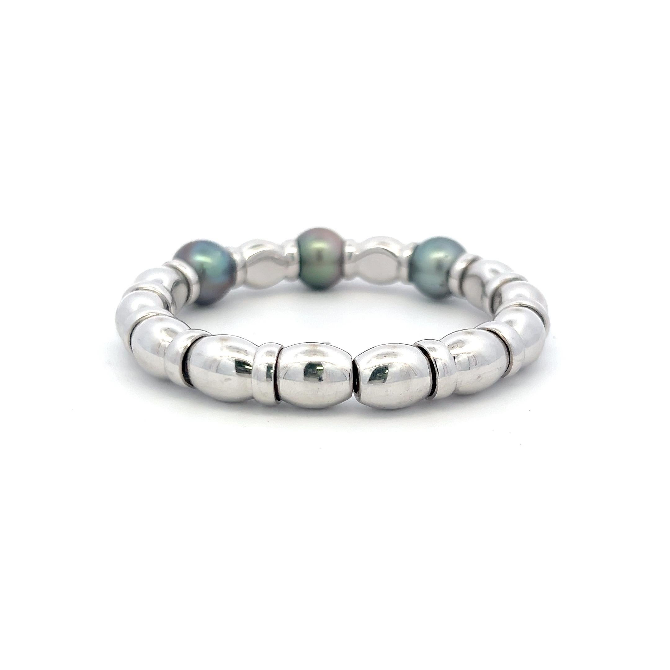 2.50 Quilates Diamante Brillante Redondo 11.2-11.6MM Perla 18K WG Pulsera Brazalete Corte redondo en venta