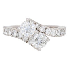 2.bague Ever Us avec diamant brillant rond de 50 carats:: or blanc 14 carats en dérivation