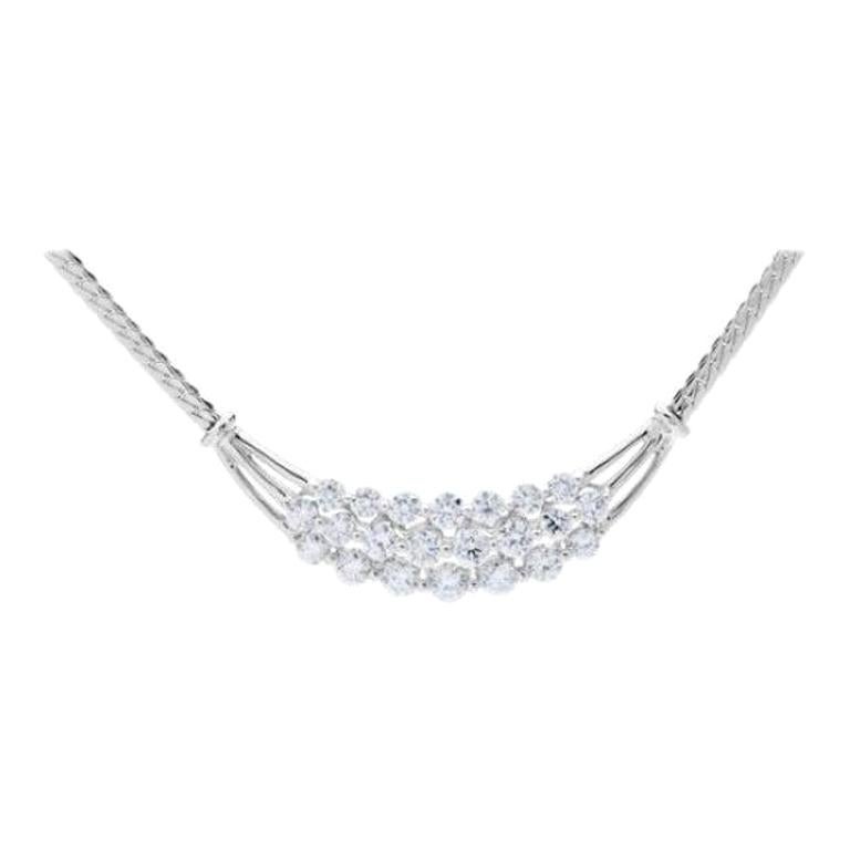 2.50 Carat Round Brilliant Eternitymark Diamond Necklace in 18 Karat White Gold For Sale