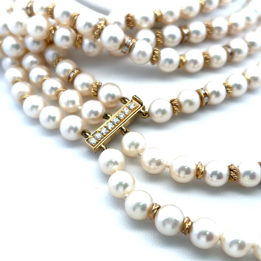 Collier en or jaune 18 carats avec diamants ronds brillants de 2,50 carats H VS en vente 1