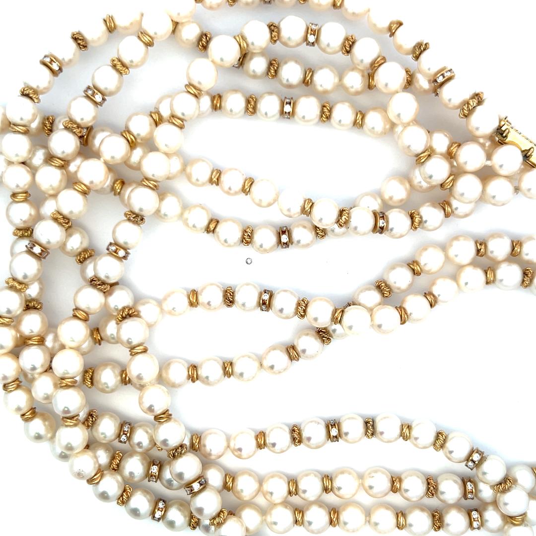 Collier en or jaune 18 carats avec diamants ronds brillants de 2,50 carats H VS en vente 4