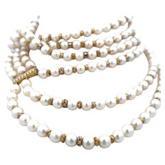 2.50 Carat Round Brilliant H VS Diamond 18 Karat Yellow Gold Beed Necklace
