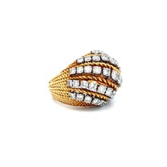 Bague cocktail en or jaune 18 carats avec diamants ronds brillants I VS de 2,50 carats