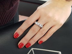 2.50 Carat Round Diamond Channel Set 18 Karat White Gold Half Eternity Ring