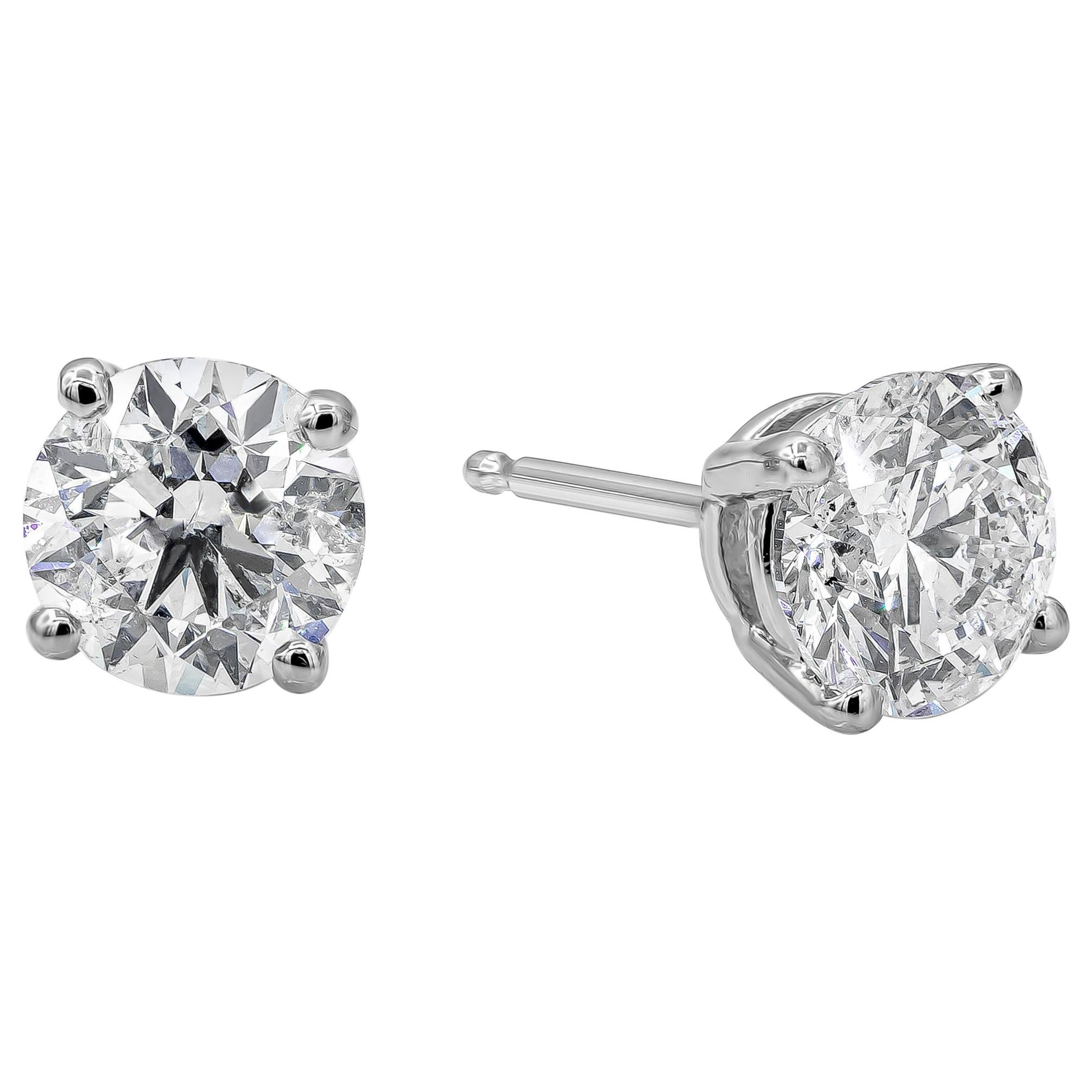 Roman Malakov 2.50 Carats Total Brilliant Round Shape Diamond Stud Earrings