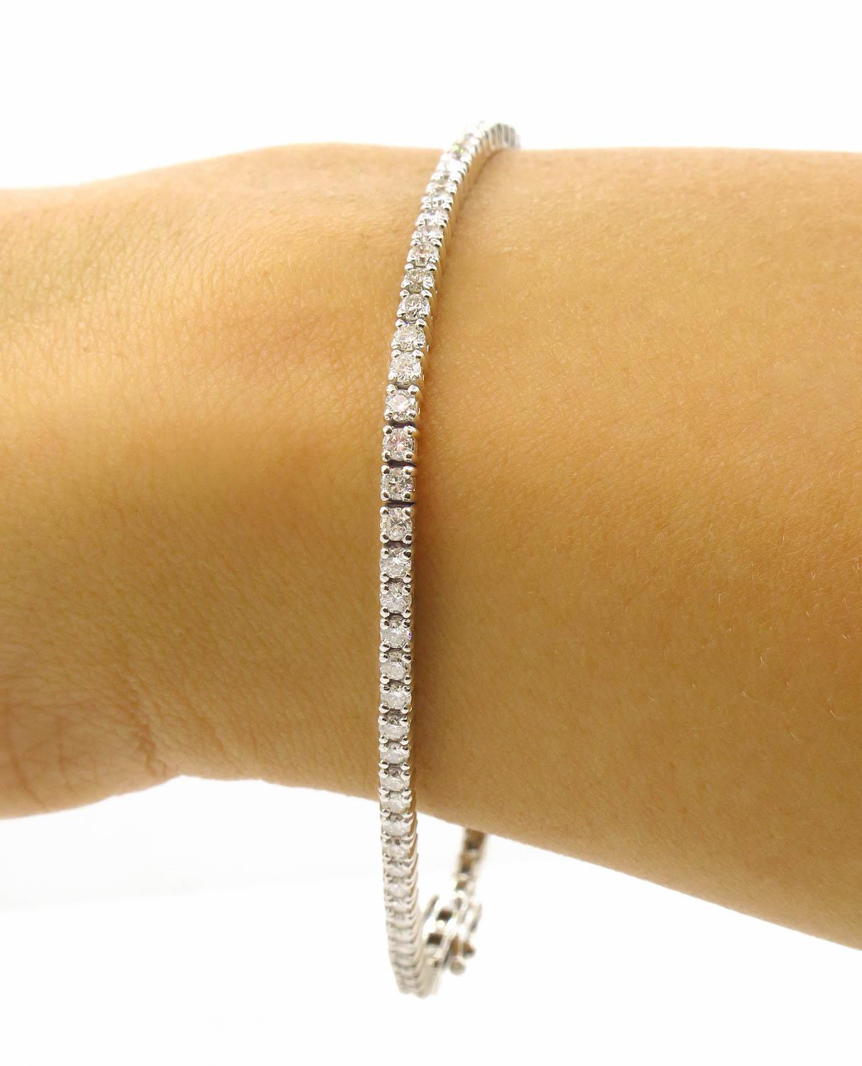 2.bracelet tennis avec diamants ronds de 50 carats en or blanc 1