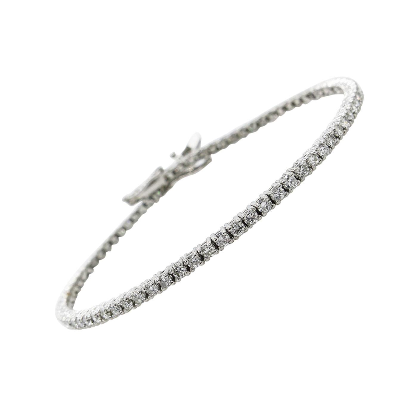 2.bracelet tennis avec diamants ronds de 50 carats en or blanc