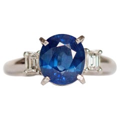 2.50 Carat Sapphire Platinum Engagement Ring