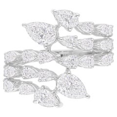 2,50 quilates SI Claridad HI Color Anillo de diamantes pera Joyas de oro blanco de 14 quilates