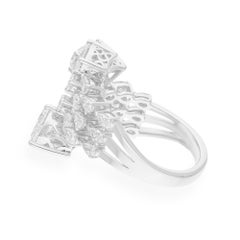 2.50 Carat SI Clarity HI Color Pear Diamond Ring 18 Karat White Gold Jewelry