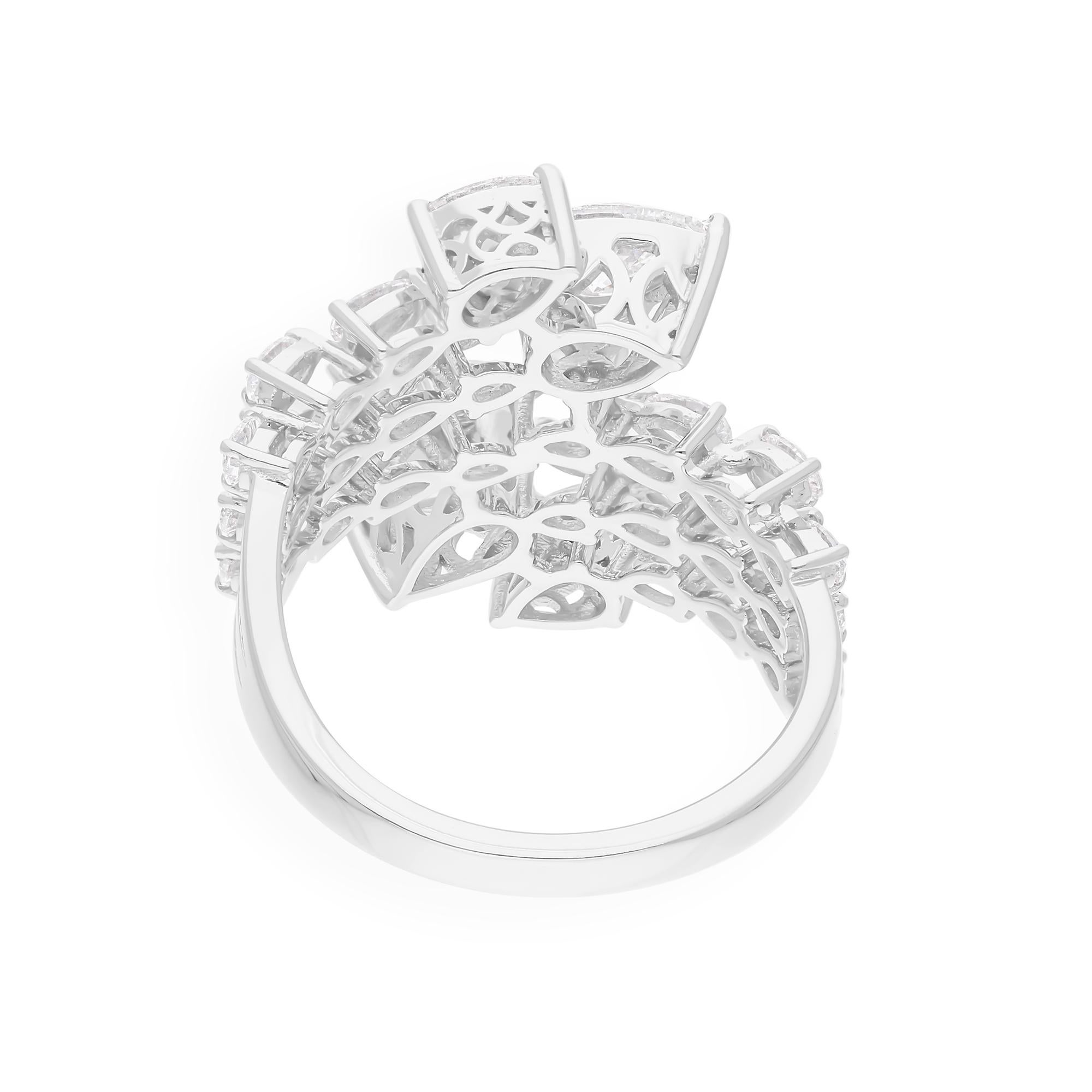 2.50 Carat SI Clarity HI Color Pear Diamond Ring 18 Karat White Gold Jewelry For Sale 1