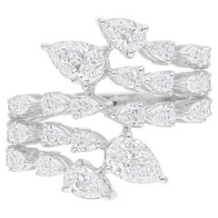 Bague en or blanc 18 carats avec diamant poire de 2,50 carats de pureté SI de couleur hi-colore