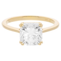 Anello nuziale con diamante taglio cuscino da 2,50 carati SI/H Solitario in oro giallo 18 carati