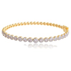 2.50 Carat Single Line Natural Diamond Bracelet Solid 18k Yellow Gold Jewelry