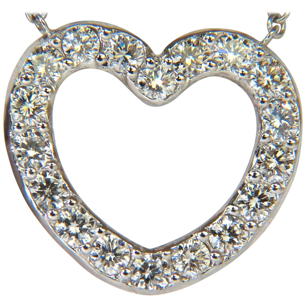 2.50 Carat Smooth Edged Brilliant Diamonds Heart Pendant and Chain F/VS 14 Karat
