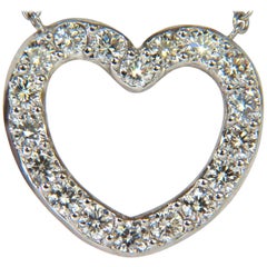 Ciondolo a forma di cuore con diamanti brillante a bordi lisci da 2,50 carati e catena, F/VS, 14 carati*