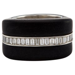 2.50 Carat Total Weight Diamond and Ebony Platinum Ring