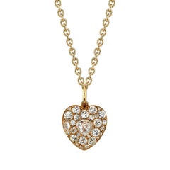 2.50 Carat Vintage Diamond Heart Pendant