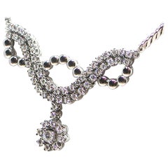 2.50 Carat Vintage White Gold Diamond Necklace