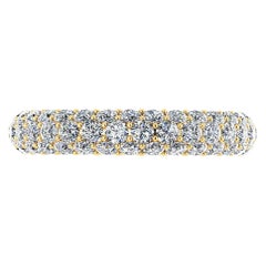 Bague pavée de diamants blancs de 2,50 carats en or jaune 18 carats