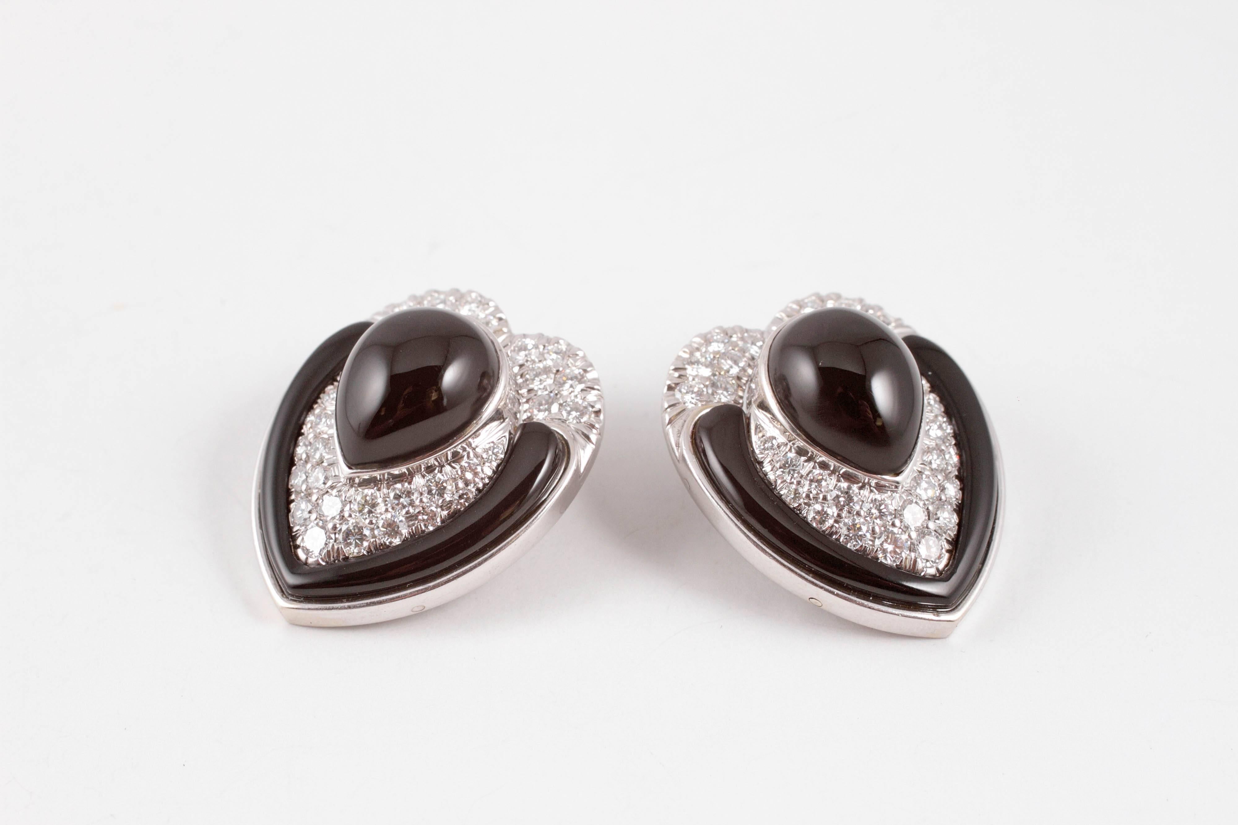 Such a bold look!  In 14 and 18 karat white gold, with 2.50 carats of diamonds - these are stunning!