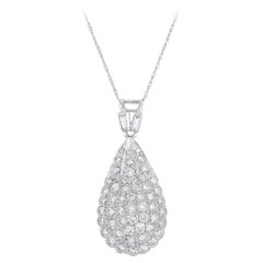 2.50 Carat White Round Brilliant Diamond Pendant in 18K White Gold