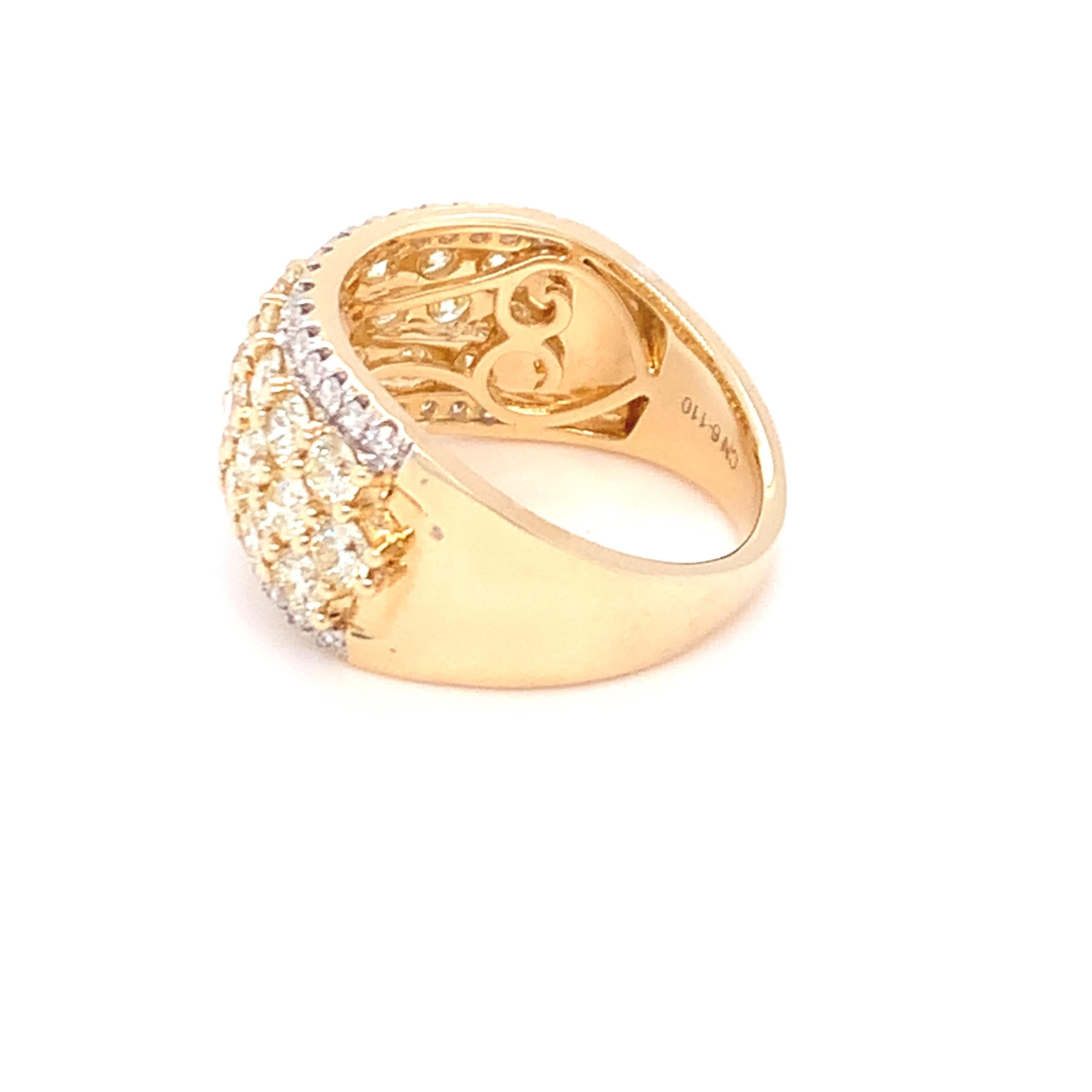 2.50 Carat Yellow & White Diamond Band Ring in 14k Yellow Gold For Sale 12