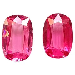 2.50 Carats hot vivid pink Burmese spinel pair cutstone natural gem spinels