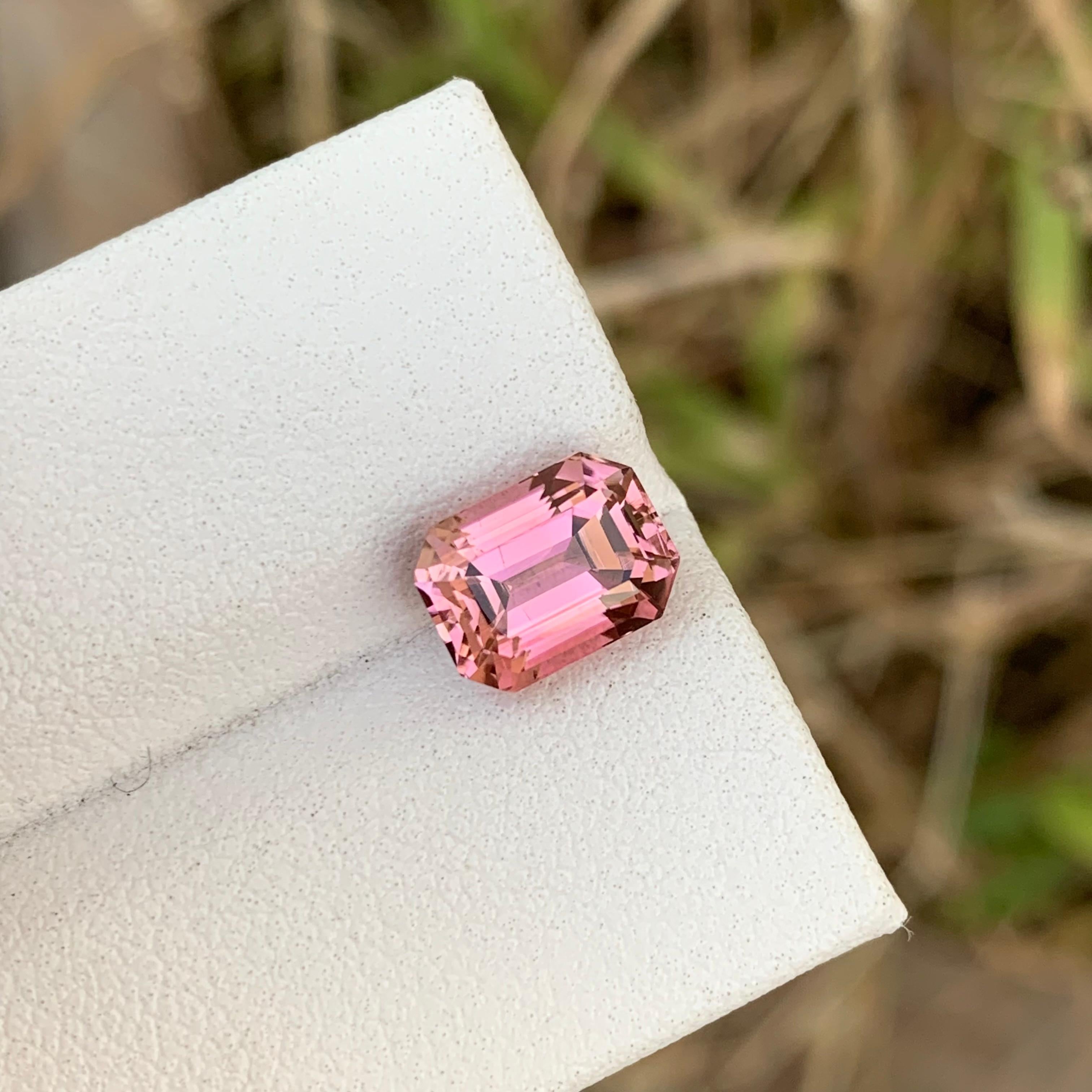 Emerald Cut 2.50 Carats Natural Loose Baby Pink Tourmaline Ring Gem For Sale