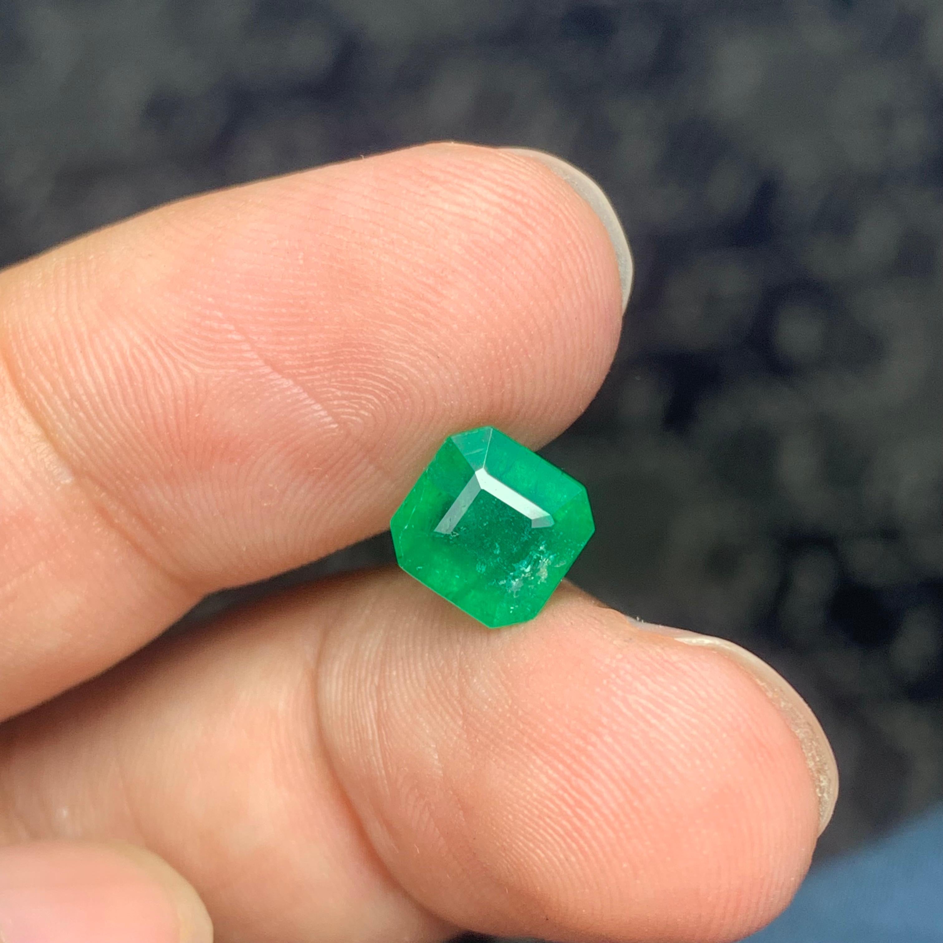 Octagon Cut 2.50 Carats Natural Loose Green Emerald From Zambia Mine Octagon Ring Gem For Sale