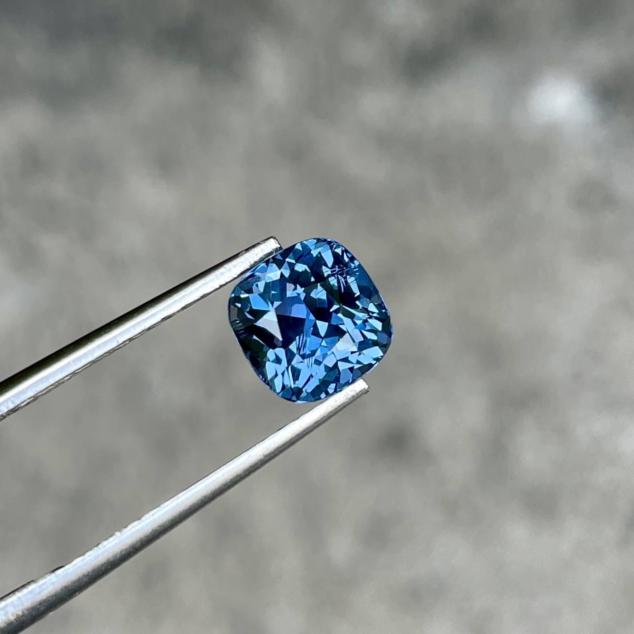 Weight 2.50 carats 
Dimensions 7.32x7.20x5.71 mm
Treatment none 
Origin Tanzania
Clarity VVS
Shape cushion 
Cut fancy cushion 




The 2.50 carats Violetish Blue Spinel Stone showcases the exquisite beauty of Tanzanian gemstones with its captivating