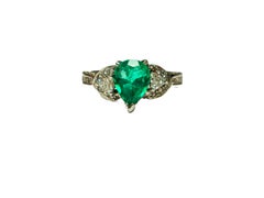 2,50 kolumbianischer Smaragd-Diamant-Cocktailring 18k Gold