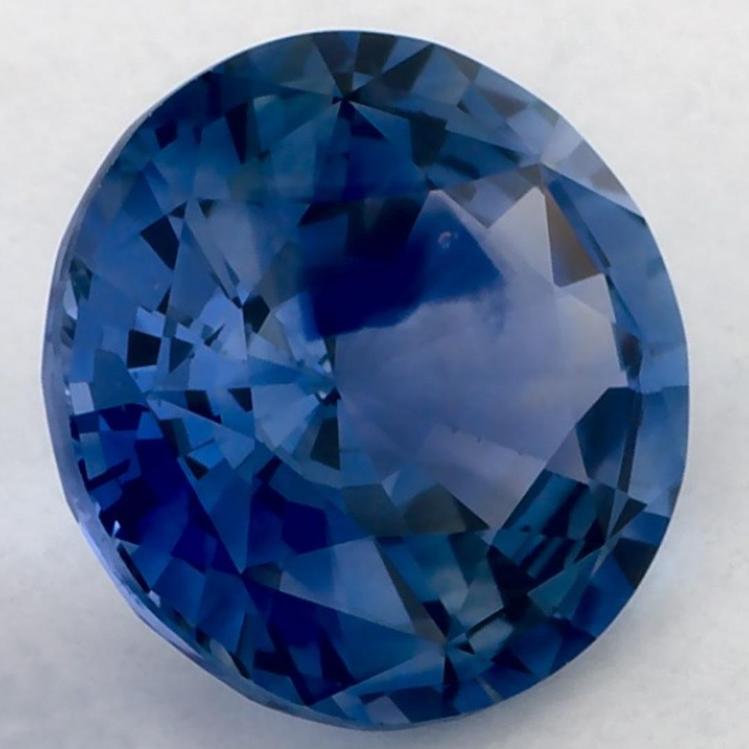 2,50 Karat blauer Saphir rund zertifiziert loser Edelstein (Rundschliff) im Angebot