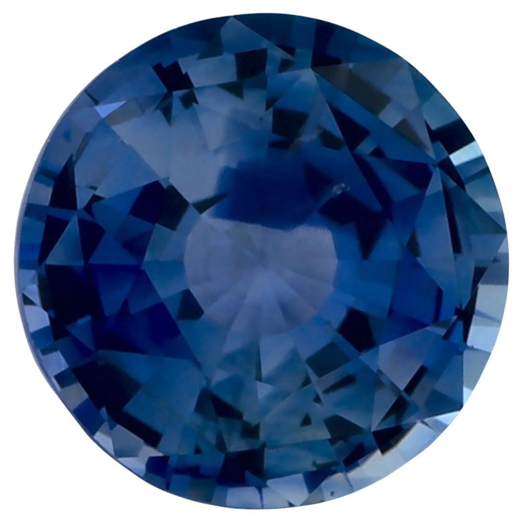 2,50 Karat blauer Saphir rund zertifiziert loser Edelstein im Angebot