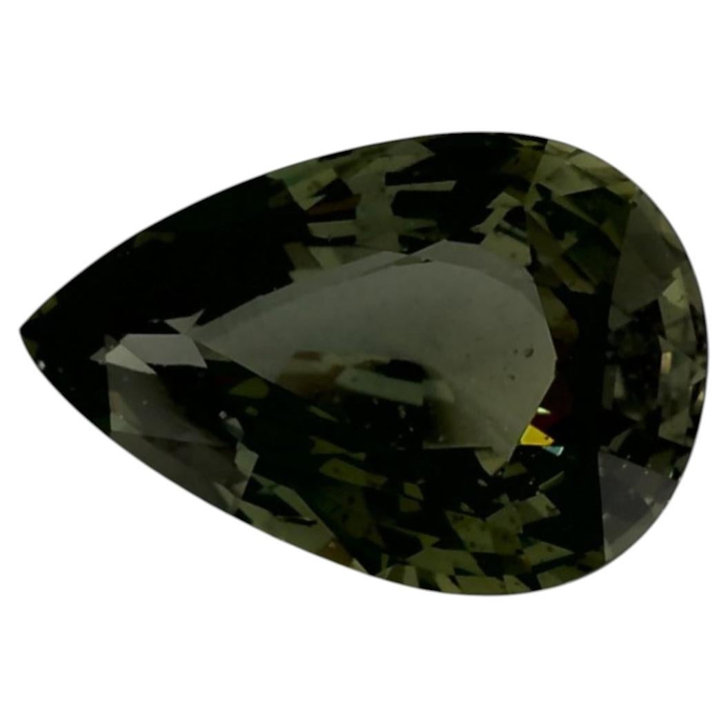 2.50 Ct Green Sapphire Pear Loose Gemstone For Sale