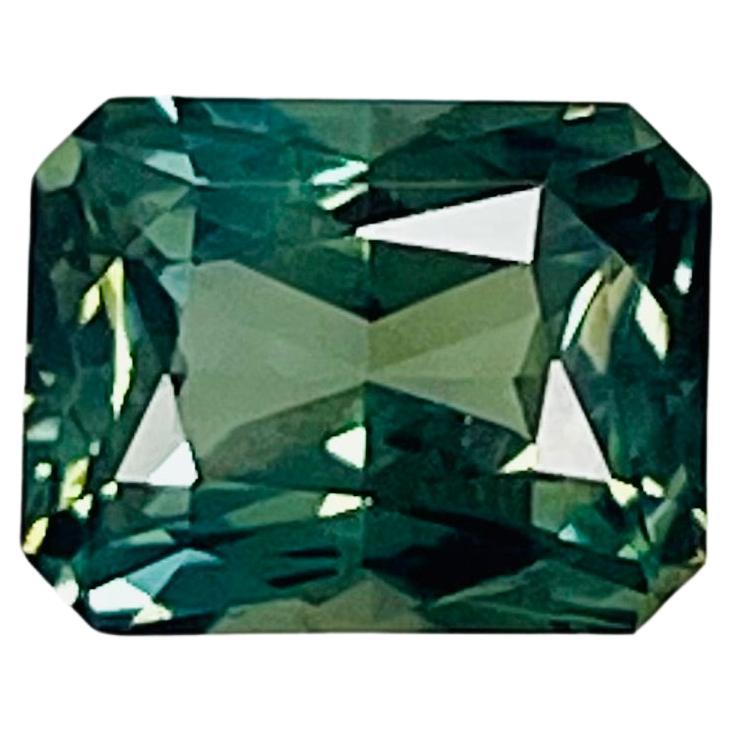 2.50 Ct Natural No Heat Radiant Green Sapphire CDC 