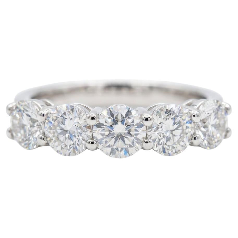 2.50 CTW Five-Stone Diamond Wedding Ring in 18K White Gold