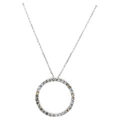 Collar Colgante Círculo Abierto 2.50 CTW Diamante Corte Brillante Redondo Oro Blanco 14K