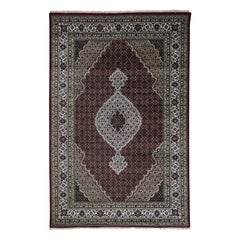 250 Kpsi Tabriz Mahi Wool and Silk Hand Knotted Oriental Rug