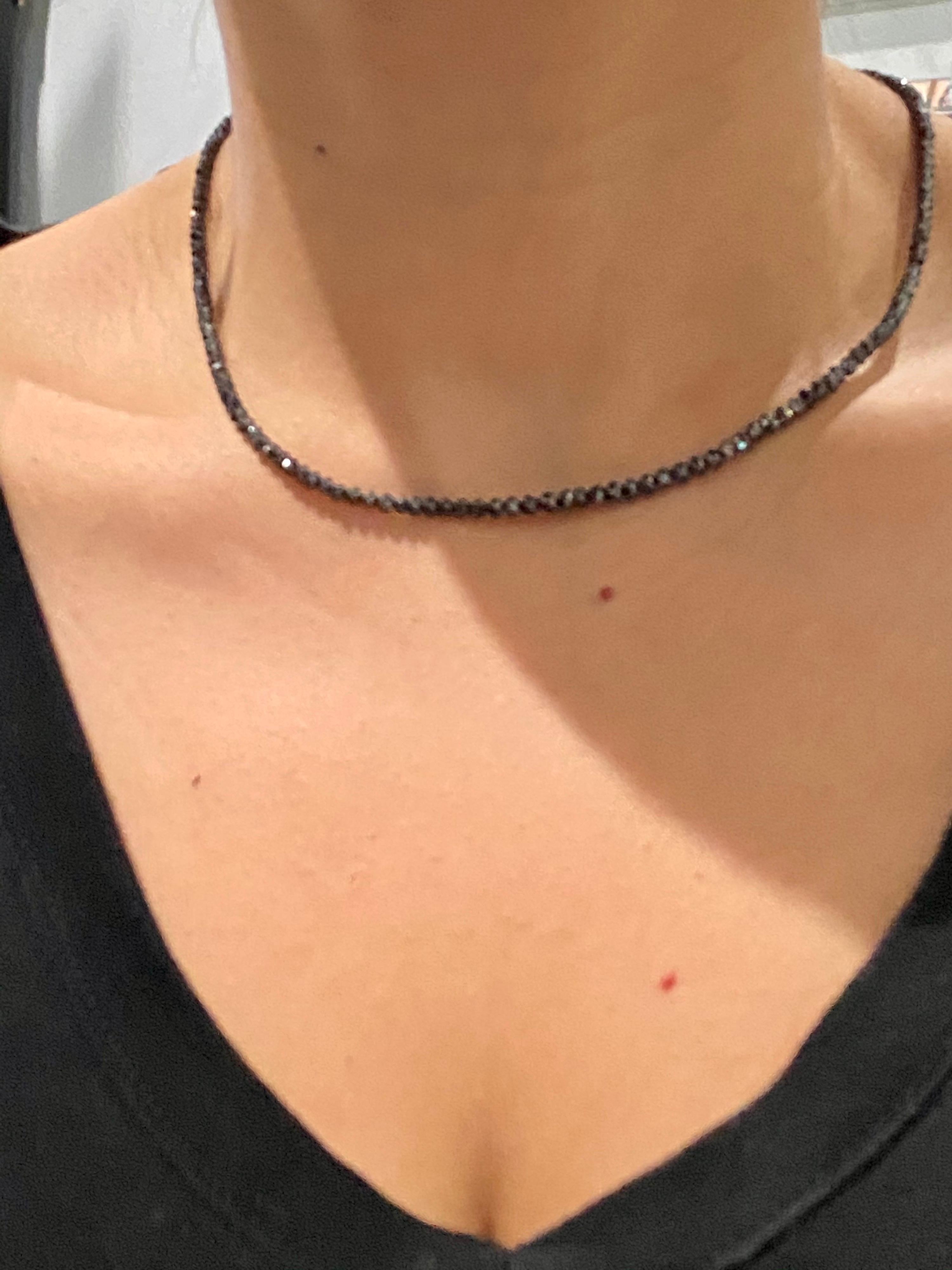 black diamond bead necklace