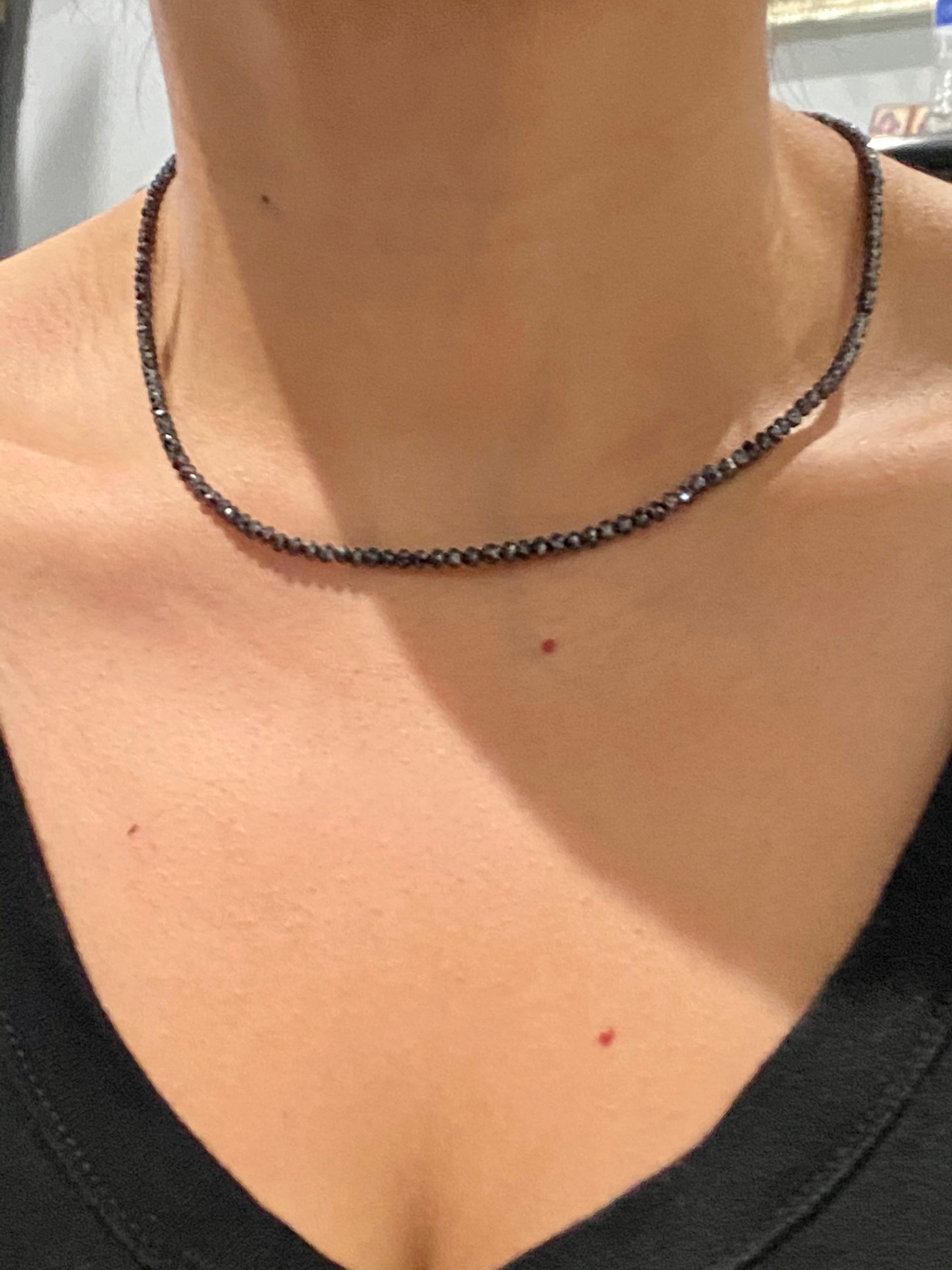 black diamond beaded necklace