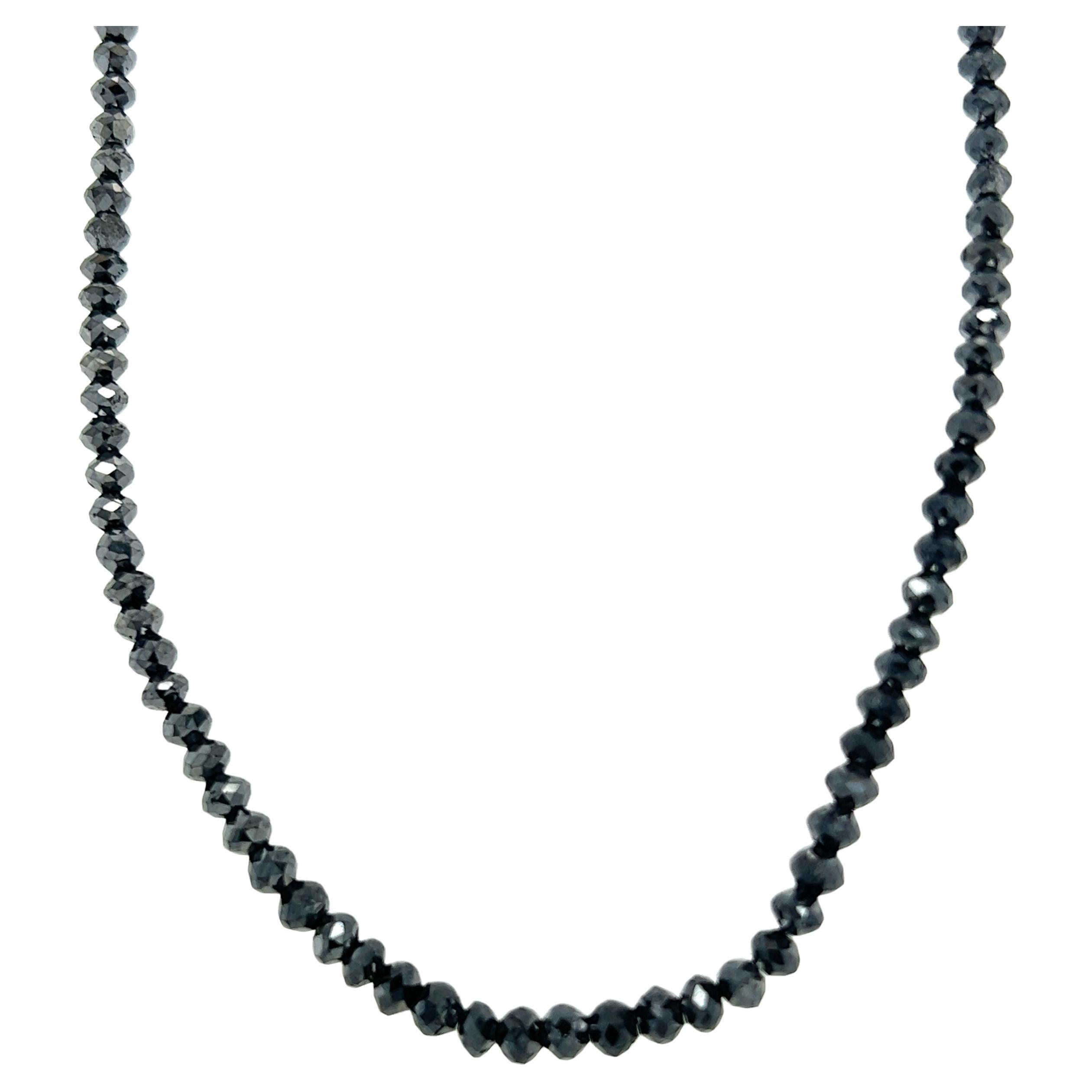 25.00 Carat Natural Black Diamond Briolette Cut Necklace  For Sale