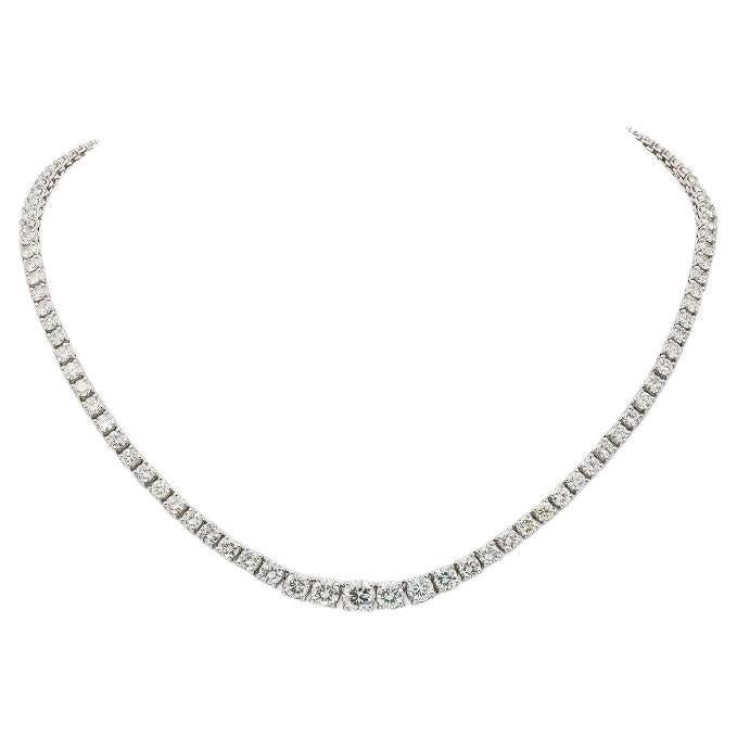 25.00 Carat Round Cut Diamond Riviera Necklace