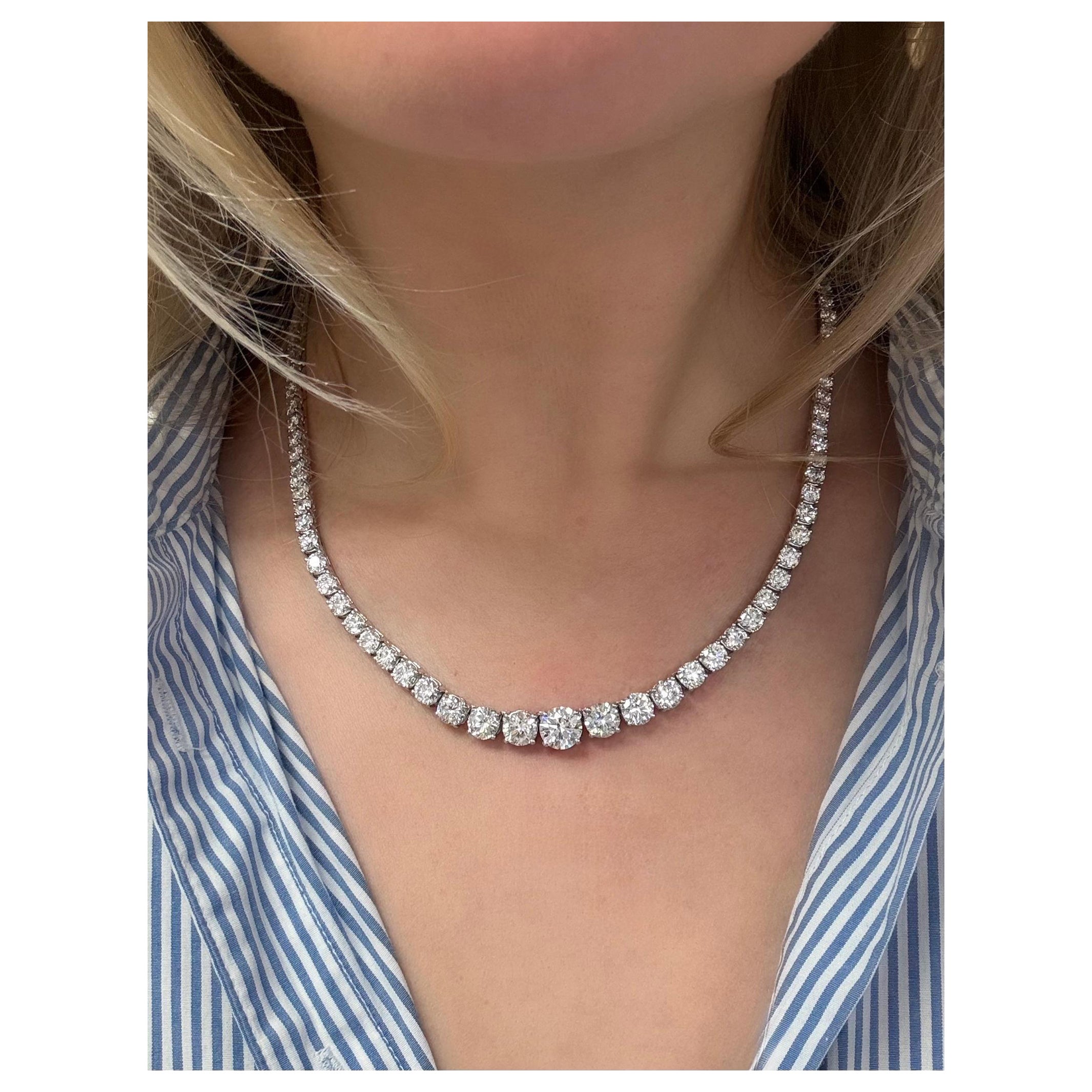 Collier rivière de diamants 25,00 carats