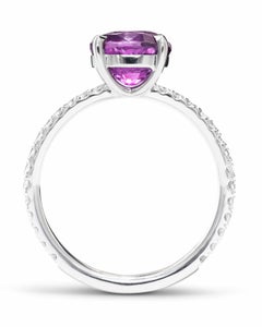 2.5 carat Untreated Purple Sapphire Stacking Ring
