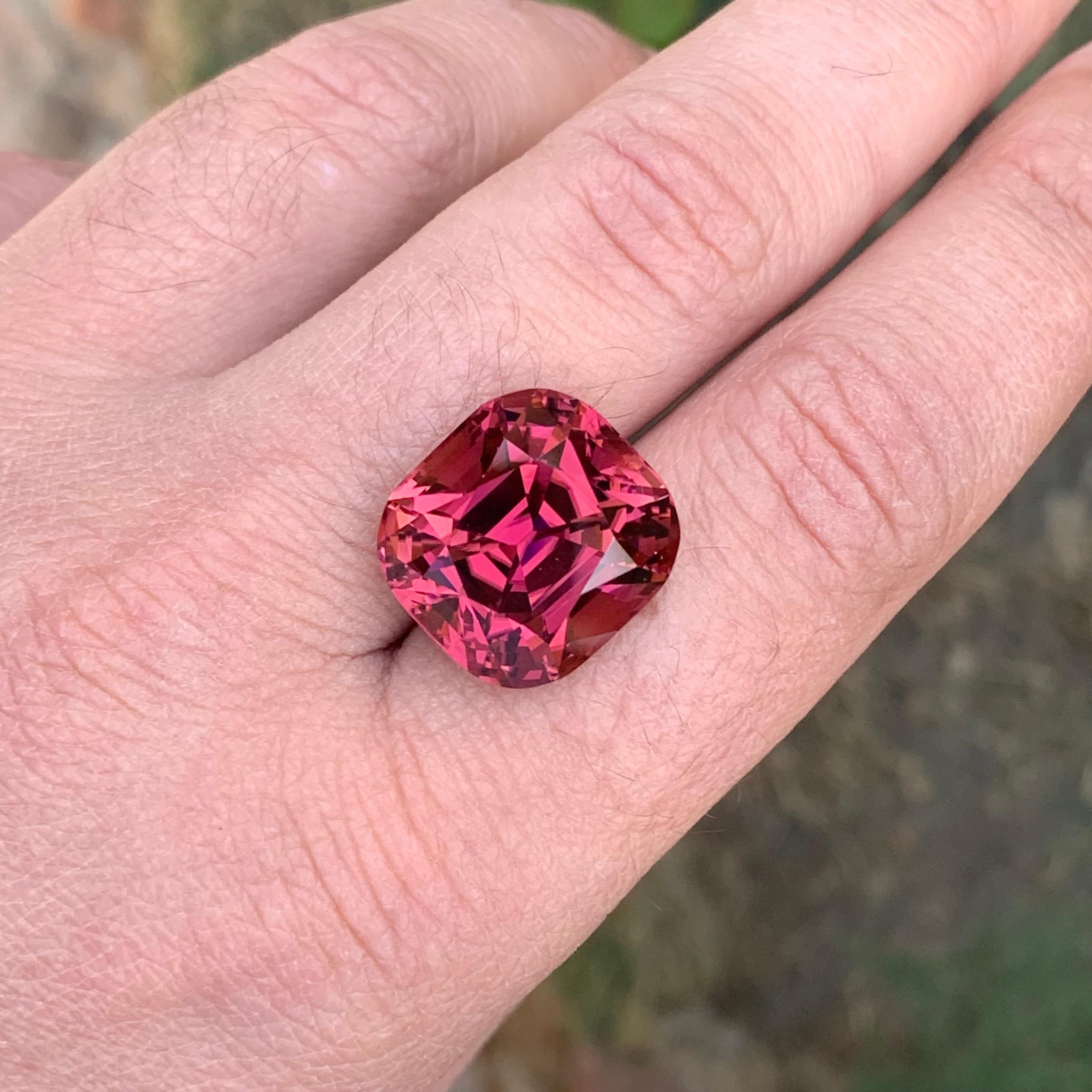 25.05 Carat Stunning Loose Deep Maroon Tourmaline Cushion Shape Gemstone For Sale 5