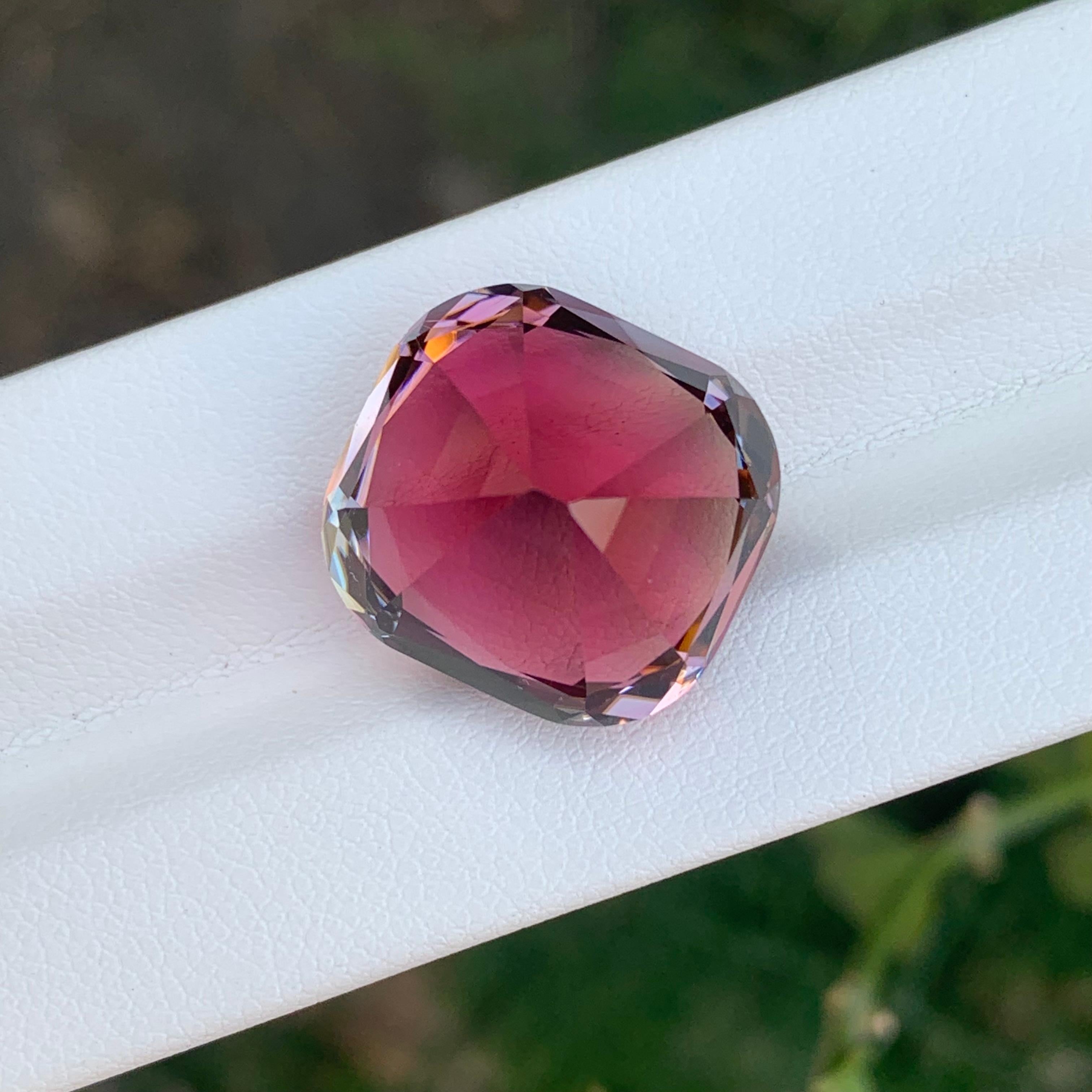 25.05 Carat Stunning Loose Deep Maroon Tourmaline Cushion Shape Gemstone For Sale 6