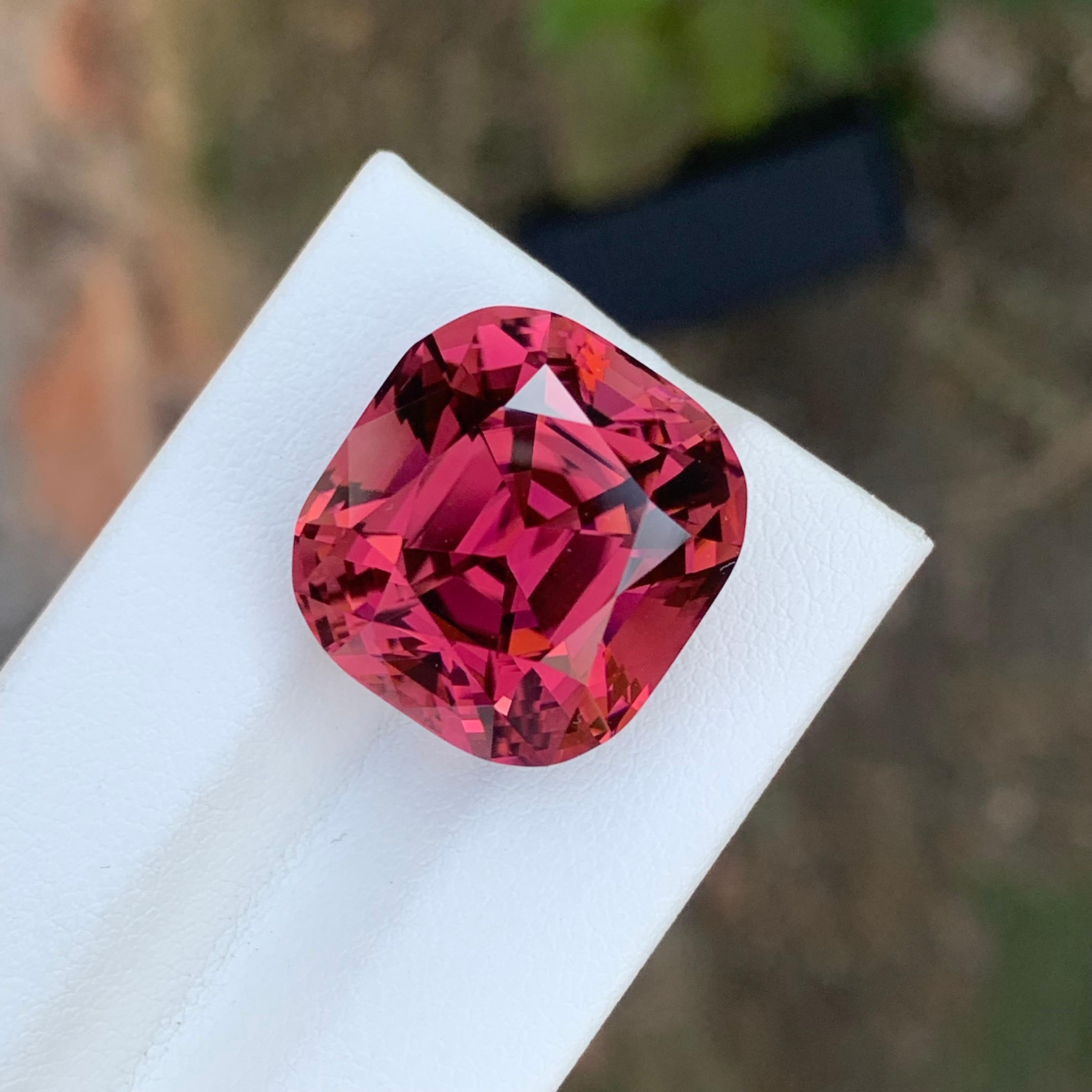 25.05 Carat Stunning Loose Deep Maroon Tourmaline Cushion Shape Gemstone For Sale 7