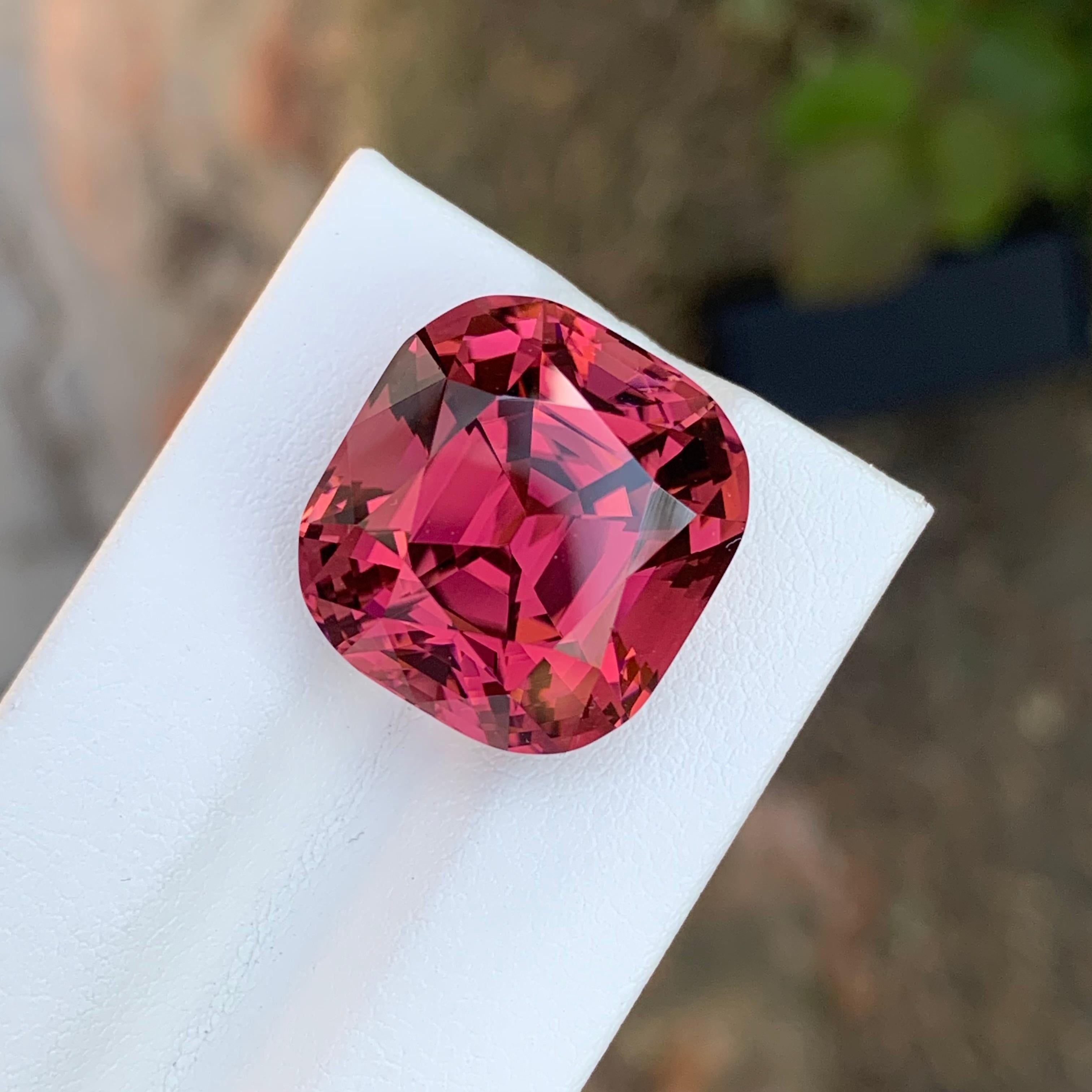25.05 Carat Stunning Loose Deep Maroon Tourmaline Cushion Shape Gemstone For Sale 8