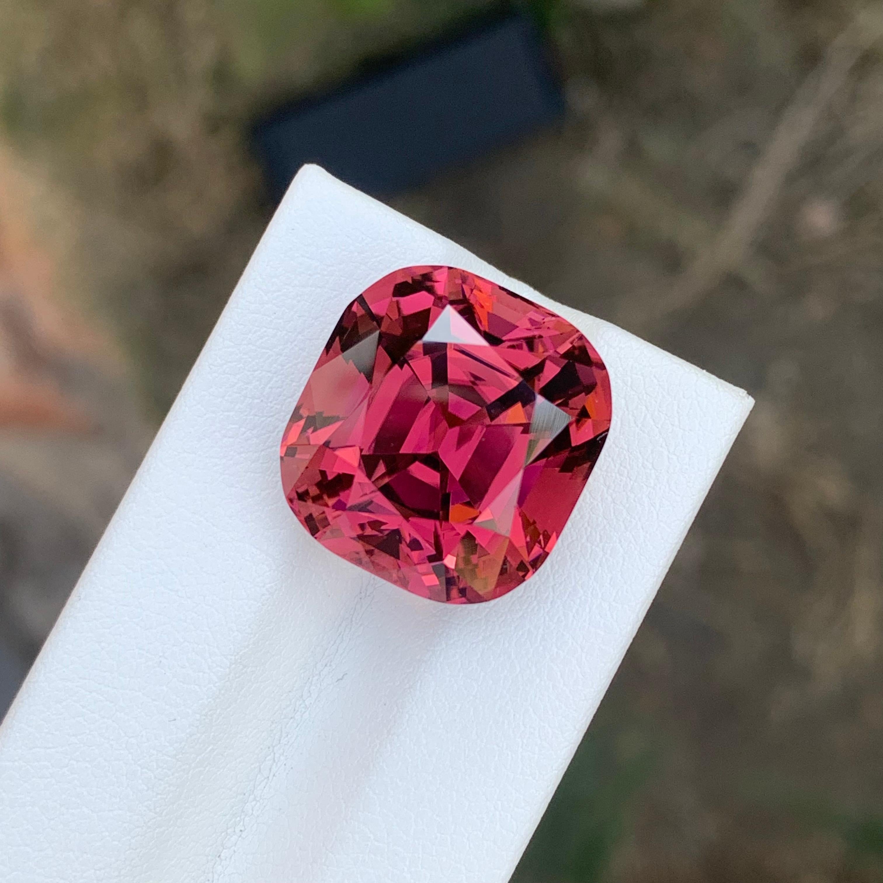25.05 Carat Stunning Loose Deep Maroon Tourmaline Cushion Shape Gemstone For Sale 9
